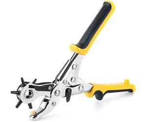 Gunpla Heavy Duty Leather Hole Punch Revolving Craft Puncher Hole Tool Punch Plier Grip Brass Pad, Screwdriver Grinding Rod for Saddle, Watch Strap, Shoe, Fabric, Multi Sized Belt Hole Puncher