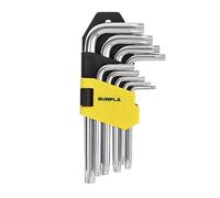 Gunpla Torx Hex Key Allen Star Short Arm Wrench Hex Keys Security Torx End Holes Set of 9 Pieces with Storage Case T10-T50 for Home Maintenance DIY
