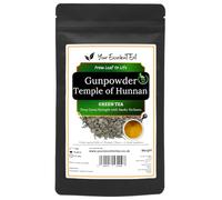 Gunpowder Temple of Hunan Green Tea Loose Leaf (100g) Leaves from Hunan, Smooth Loose Green Tea, Great with Mint and Sugar in Moroccan Inspired Style. Resealable Pouch | Your ExcellenTEA
