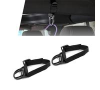 gunroil 2 Pack Car Hanger Hook Part for Trunk, Roll Bar Design, Vehicle Hnging Buckle Accessories, Durable Fabric Automotive Storage Hook Compatible with Jeep Wrangler JL JT TJ JK (Black)
