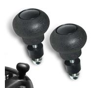 gunroil 2 PCS Forklift Steering Wheel Handle Ball, 3" x 1.96" Spiral Labor-saving Handle Rotator, Non-slip Easy-Grip One-handed Steering Suicide Knob, Universal for Forklift Accessories (Black)