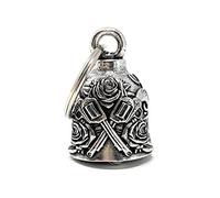 Guns and Roses Motorcycle Biker Bell Accessory or Key Chain for Luck