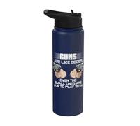 Guns are Like Boobs Fun to Play with Stainless Steel Insulated Water Bottle