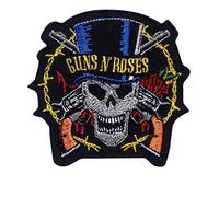 Guns N Rose Embroidered Patch Iron on Decorate D.I.Y Jacket Jean Bag, Rocker Skull Hard Rock Heavy Metal