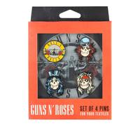 Grupo Erik Set Of 4 Pins - Guns N' Roses Merch | Enamel Pins, Cute Pin Badges | Guns And Roses Gifts Under 15 Pounds, Funny Gifts For Friends