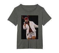 Guns N Roses Axl Rose Freddie Mercury Tribute 1992 T-Shirt, Women's Plus, Asphalt Grey, 4X