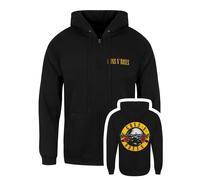 Guns N Roses Classic Logo Backprint Mens Black Zipped Hoodie