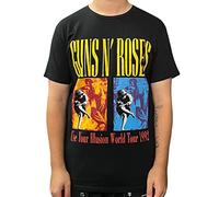 Guns N Roses Men's Use Your Illusion World Tour GNR T-Shirt Black