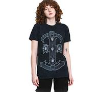 Guns N Roses T Shirt Monochrome Cross Band Logo Official Mens Dip-Dye L