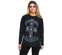 Guns N' Roses T Shirt Monochrome Cross Logo Official Dip Dye Black Long Sleeve L