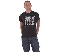 Guns N Roses T Shirt Paradise City Stars Band Logo Official Mens Black XL