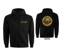 Guns N' Roses Unisex Zipped Hoodie Classic Logo (Back Print) Black (XL)