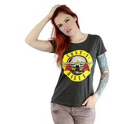 Guns N Roses Women's Bullet Logo T-Shirt X-Small Light Graphite