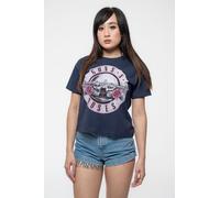 Guns N Roses Women's Classic Band Logo Crop Top in Navy | Size: Medium Guns N' Roses Navy M