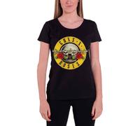 Guns N Roses Women's Classic Bullet Logo Skinny Fit T-Shirt in Black | Size: Medium Guns N' Roses Black M
