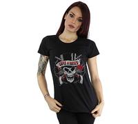 Guns N' Roses Women's Distressed Death's Head T-Shirt Medium Black