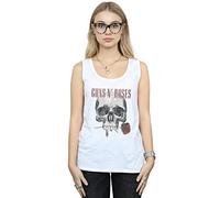 Guns N Roses Women's Flower Skull Vest White XX-Large