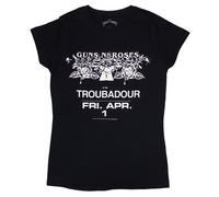 Guns N Roses Women's LA Troubadour Flyer Skinny Fit T-Shirt in Black | Size: Medium Guns N' Roses Black M