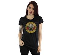 Guns N' Roses Women's Vintage Bullet Logo T-Shirt Large Black