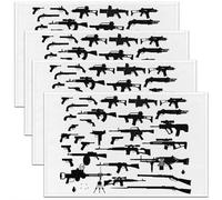 Guns Placemats for Dining Table,18"x12" Pack of 4 Soft Criminal Rifle Shotgun Washable Fabric Decoration Table Mats Placemat 3D Guns Print Old and Modern Black White jejeloiuu Placemats