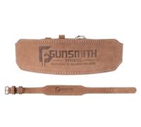Gunsmith Fitness Weight Lifting Belt - Shibusa Genuine Leather Handmade Back Support Lifting Belts for Men & Women - Bodybuilding, Squats & Powerlifting Belt (Small, Olympic)
