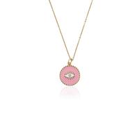 Guntaas Gems Elegant Pendant Necklace, Gold Chain with Boho Trendy Enamel Minimalist Charm for Protection & Style Dainty Fashion Statement Layering Jewelry for Women, Standard, Brass, No Gemstone