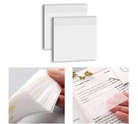 Gunwon 100pcs Transparent Sticky Notes, Self-Stick Note Pads, Transparent Self Adhesive Removable Notes, Perfect for Studying and Writing in Text Books, Office, School (75*75mm)