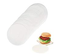 Gunwon 11 cm Burger Paper 100 Pcs, 4.33 x 4.33 inches Non Stick Burger Press Wax Discs, Wax-Paper for Food Crafting Press Patty Separate Freezing Cake Tins Baking Pans