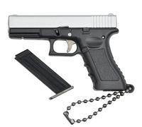 Gunyoo G17 Metal & Plastic Model Tactical Pistol Keychain - AIR_GUN, G17 Name, Multifunctional, Manual Winding, for Men Army Fans, Gift