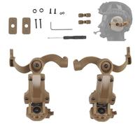 Gunyoo Tactical Helmet Arc Rail Adapter Tactical Pickup Headset, Multi-Angle Rotation, Noise Cancellation, Spring-Loaded Headset Holder, For Ops Core Arc Team Wendy M-Lok (Tan)