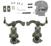 Gunyoo Tactical Helmet Arc Rail Adapter Tactical Pickup Headset, Multi-Angle Rotation, Noise Cancellation, Spring-Loaded Headset Holder, For Ops Core Arc Team Wendy M-Lok (Green)