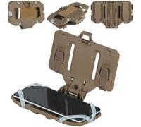 Gunyoo Tactical Plate Carrier Vest Attachments Universal Molle Phone Chest Mount Phone Holder Quick Release Folded Navigation Board for Screen Size 4.7"-6.7" (Tan)