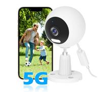 GUOANVISION 5G/2.4G Indoor Security Camera, Indoor Outdoor Camera for Dog/Cat/Pet/Nanny/Baby Monitor/Elder, IP66 Waterproof, 3 Night Vision, Auto-Zoom, SD/Cloud
