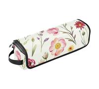GuoChe 2-in-1 Curling Iron Travel Case with Heat Resistant Mat Heating Tools Travel Bag Organizer for Flat Irons, Straighteners, Curling Irons, Fresh Multi-color Floral