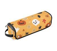 GuoChe 2-in-1 Curling Iron Travel Case with Heat Resistant Mat Heating Tools Travel Bag Organizer for Hot Tools Curling Iron Flat Irons Hair Volumizer Styler, Halloween Pumpkin Spirit Black Cat -1