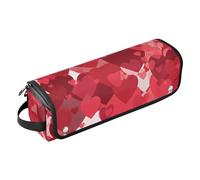 GuoChe 2-in-1 Curling Iron Travel Case with Heat Resistant Pad Removable Hair Styling Accessories Organizer for Flat Irons, Straighteners, Curling Irons, Beautiful love reds Valentine's Day, Beautiful