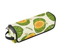 GuoChe 2-in-1 Curling Iron Travel Case with Iron Mat Waterproof Flat Curling Irong Travel Organizer for Straigheners, Curling Iron, Hair Dryer, Vibrant Green & Orange Pumpkin