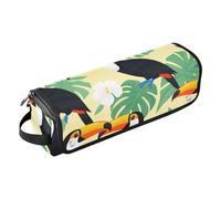 GuoChe 2 in 1 Hair Tools Organizer and Heat Resistant Mat Large Capacity Hair Straighteners Organizer for Flat Irons, Straighteners, Curling Irons, Tropical Toucan & Leaf