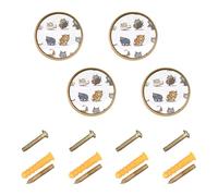GuoChe 4 Pack Cabinet Door Knobs Cartoon Selkirk Rexcats White_4 Vintage Cabinet Knobs for Kitchen 1.26 Inch (32mm)