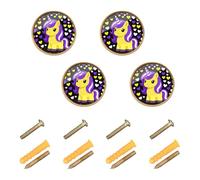 GuoChe 4 Pack Cabinet Door Knobs Non-Binary Pride Flag Magic Horse Genderqueer LGBTQ Pride Month Kitchen Knobs for Dresser Drawers 1.26 Inch