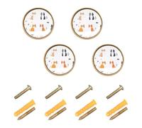 GuoChe 4 Pack Cabinet Hardware Knobs Cartoon Sweet Singapura Cats White_1 Cabinet Knobs Gold for Door and Drawer 1.26 Inch