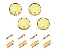 GuoChe 4 Pack Cabinet Hardware Knobs Cute Gnomes Bees Yellow Sunflowers Honeycomb Pattern Cabinet Knobs Gold for Dresser Drawers 1.26"
