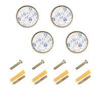 GuoChe 4 Pack Cabinet Hardware Knobs Cute Penguin & Flower Light Blue Dresser Drawer Pulls for Door and Drawer Door and Drawer 1.26"