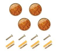 GuoChe 4 Pack Cabinet Hardware Knobs Honeycomb Hexagon Pattern Bee Hive Cabinet Knobs Gold for Dresser Drawers 1.26"