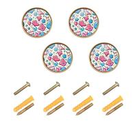 GuoChe 4 Pack Cabinet Knobs 4th July U.s.-Themed Independence Day Cute Cabinet Knobs Gold for Kitchen 1.26"(32mm)