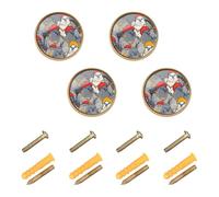 GuoChe 4 Pack Cabinet Knobs Cool Pigeon Gangster Cabinet Knobs Gold for Kitchen 1.26 Inch