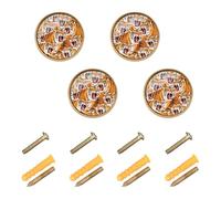 GuoChe 4 Pack Cabinet Knobs Feline Monarch Dinosaur Repeat Pattern Modern Knobs for Cupboards 1.26 Inch (32mm)