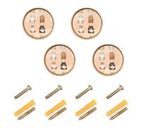 GuoChe 4 Pack Cabinet Pulls and Knobs Sweet Maine Cooncats Peach_3 Dresser Drawer Pulls for Cupboards 1.26"(32mm)