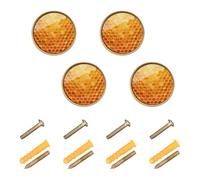 GuoChe 4 Pack Dresser Pulls and Knobs Honeycomb Hexagon Pattern Bee Hive Kitchen Knobs for Dresser Drawers 1.26"(32mm)