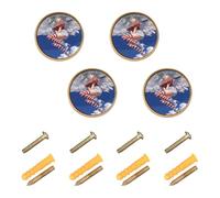GuoChe 4 Pack Dresser Pulls and Knobs Retro Anime Girl 80s Dresser Drawer Pulls for Door and Drawer 1.26 Inch